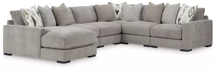 Aslan Court Pebble 6 Piece Sectional with Chaise