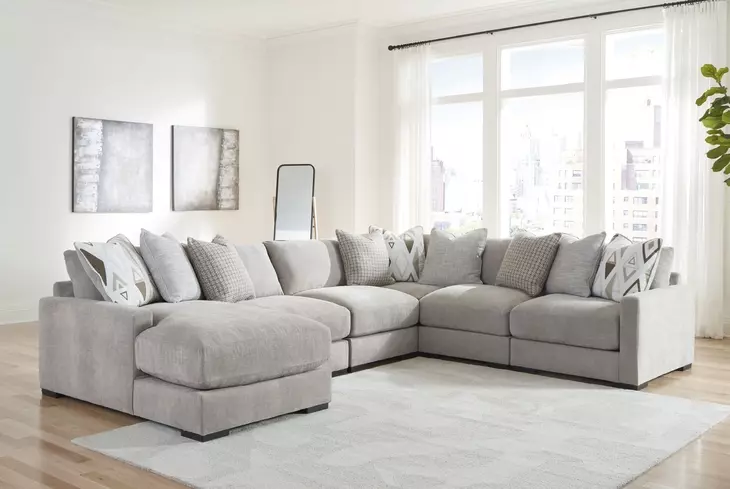 Aslan Court Pebble 6 Piece Sectional with Chaise