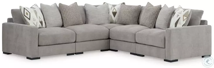 Aslan Court Pebble 5 Piece Sectional