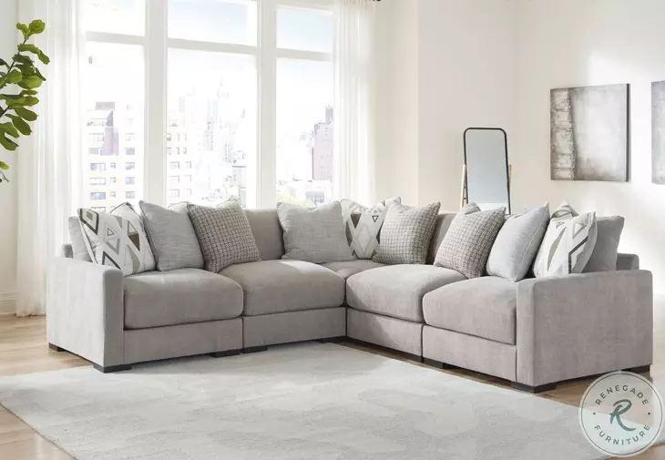 Aslan Court Pebble 5 Piece Sectional