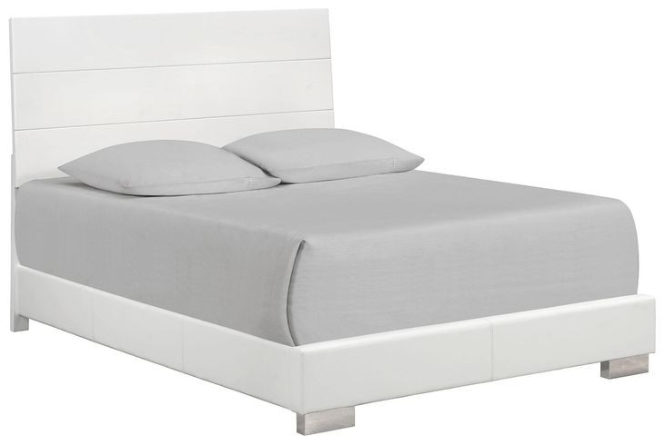 Felicity Gloss White Queen Panel Bed