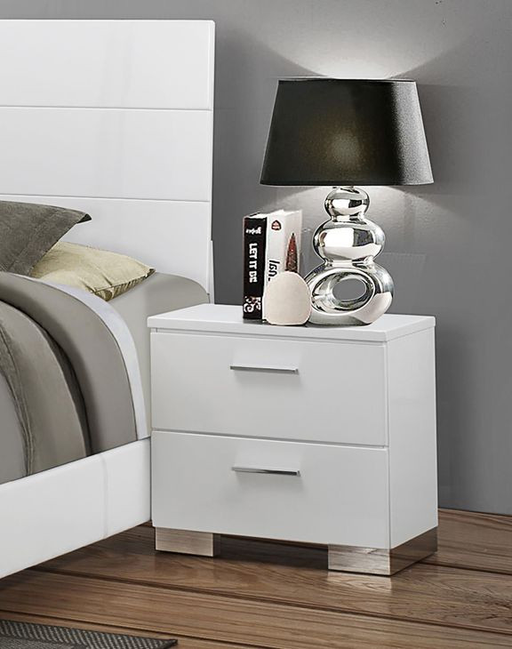 Felicity Gloss White Nightstand