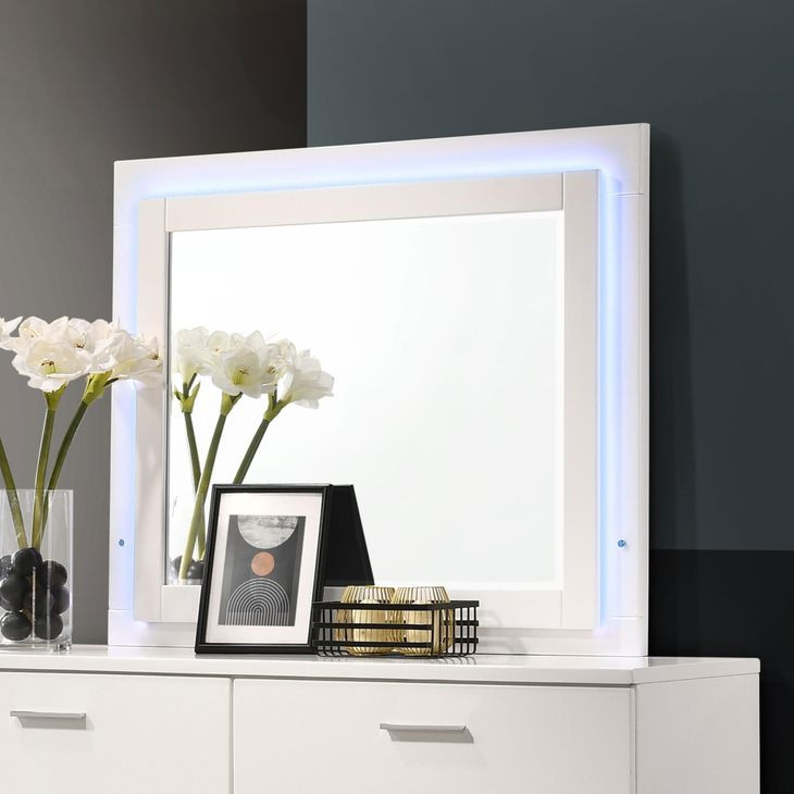 Felicity Gloss White LED Mirror