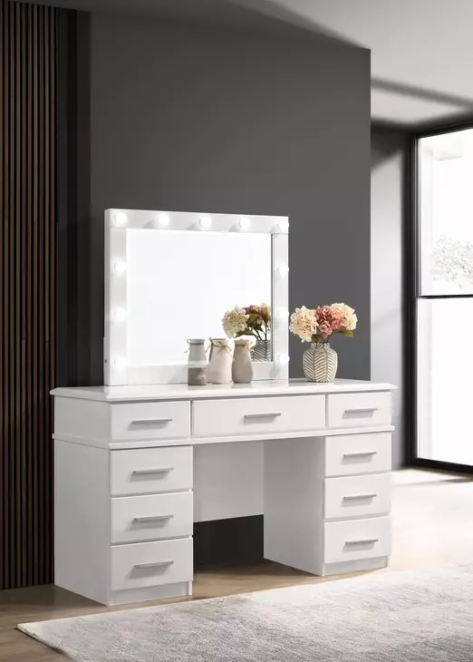 Felicity Gloss White Vanity Desk