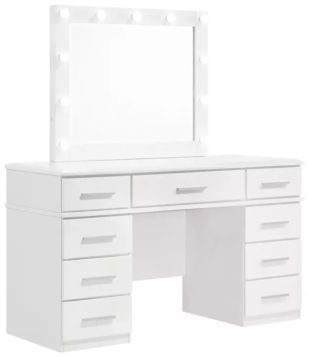 Felicity Gloss White Vanity Desk