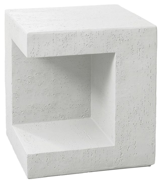 4131 White Square Accent Table