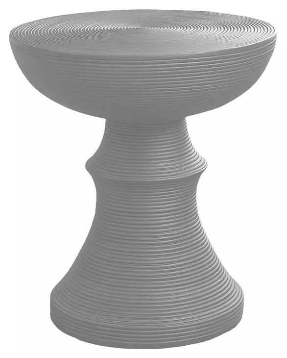 4144 Gray Round Accent Table