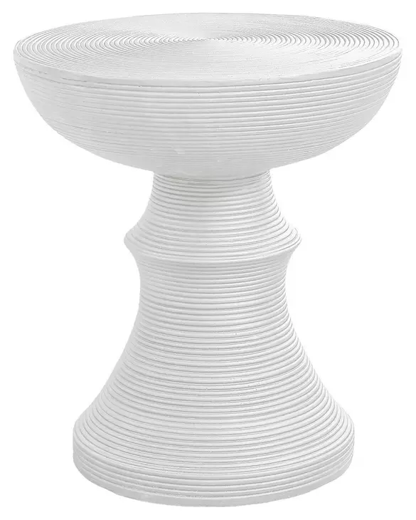 4145 White Round Accent Table