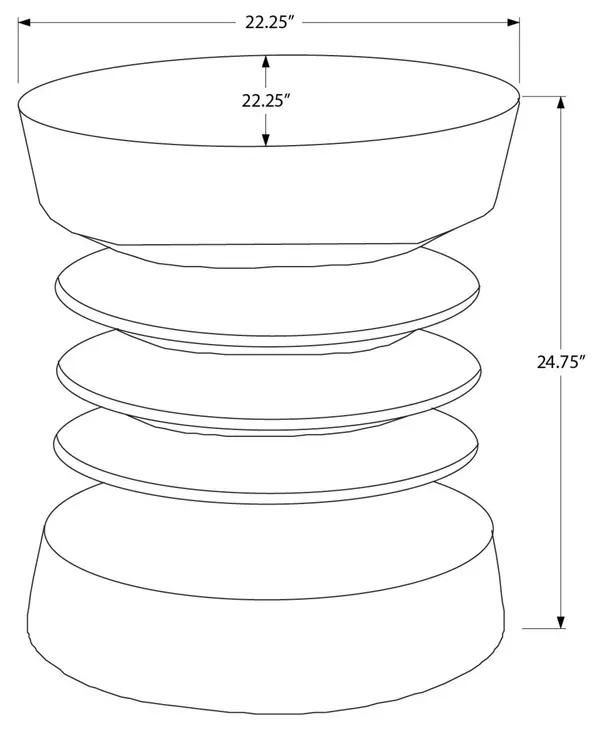4152 Gray Round Accent Table