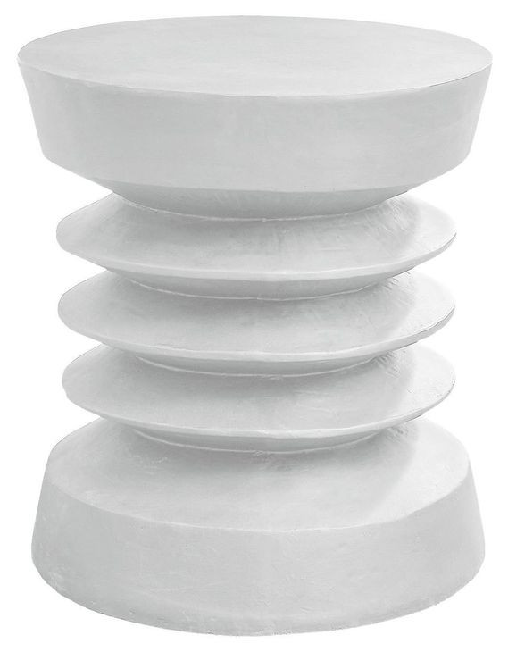 4153 White Round Accent Table