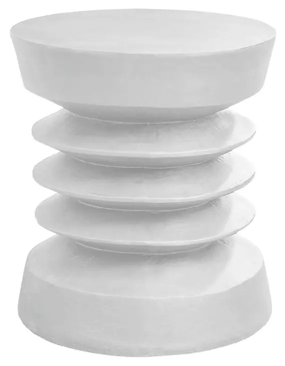 4153 White Round Accent Table