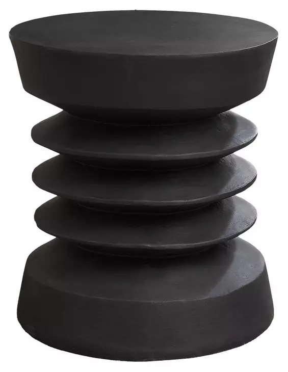 4154 Black Round Accent Table