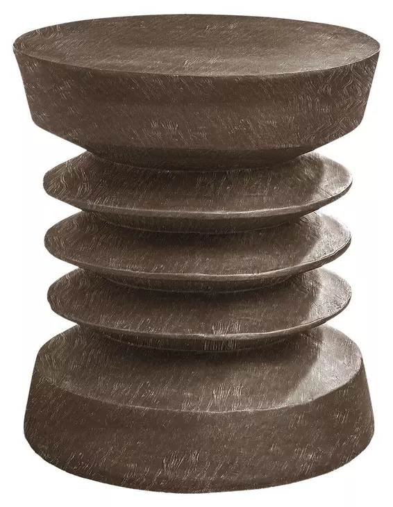 4155 Walnut Round Accent Table