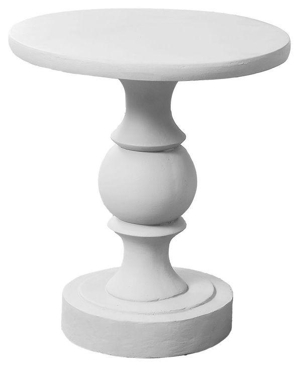 4161 White Round Accent Table