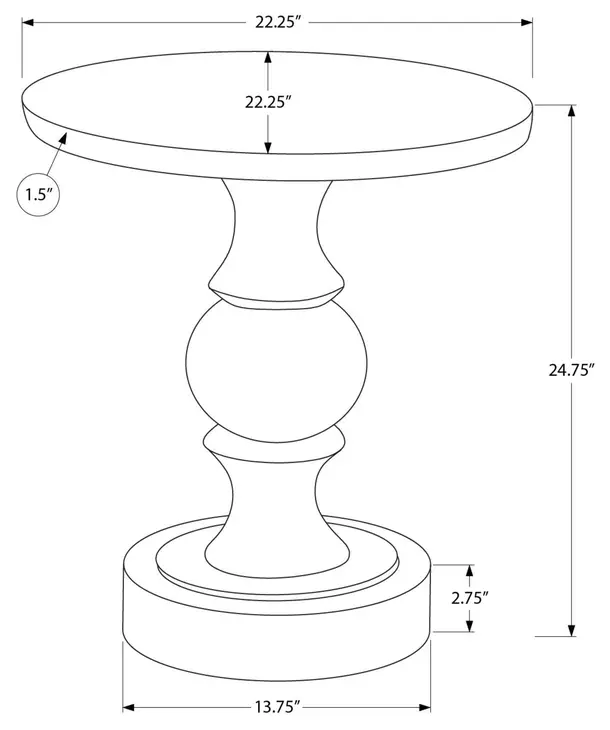 4162 Black Round Accent Table