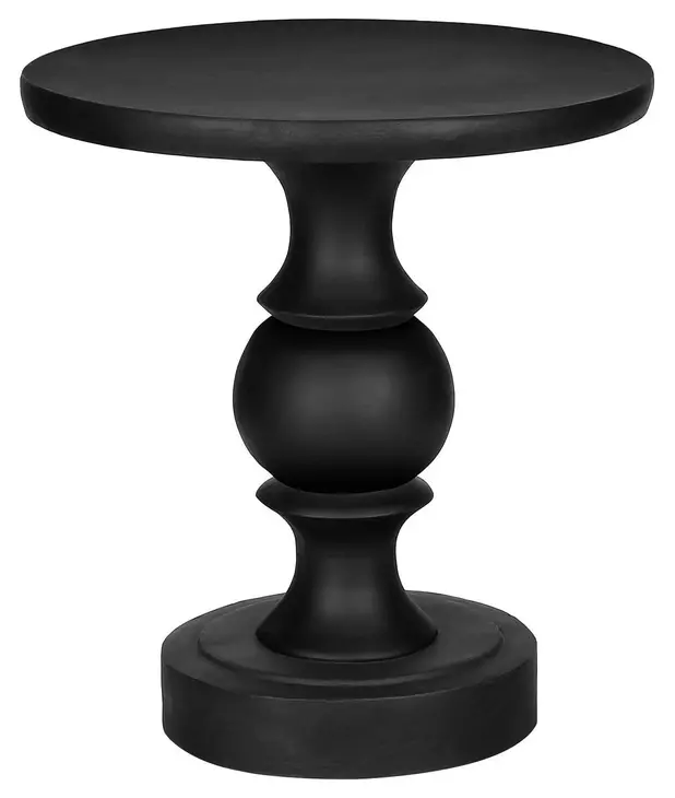 4162 Black Round Accent Table