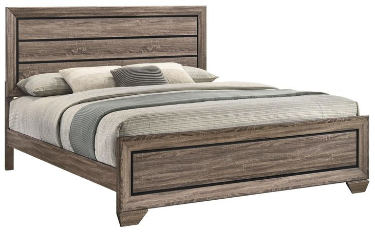 Kauffman Washed Taupe King Panel Bed