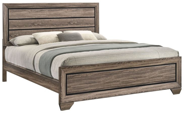 Kauffman Washed Taupe California King Panel Bed
