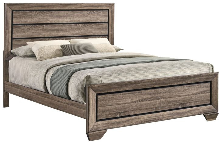 Kauffman Washed Taupe Queen Panel Bed