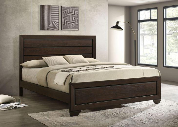 Kauffman Dark Cocoa California King Panel Bed