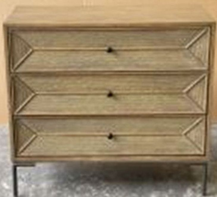 Hidden Treasures Light Stain 3 Drawer Roped In Accent Chest