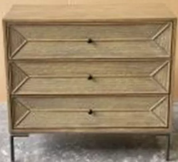 Hidden Treasures Light Stain 3 Drawer Roped In Accent Chest