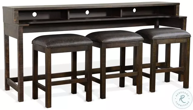 Autumn Echo Dark Brown 74" Rectangular Console Table with USB Charging