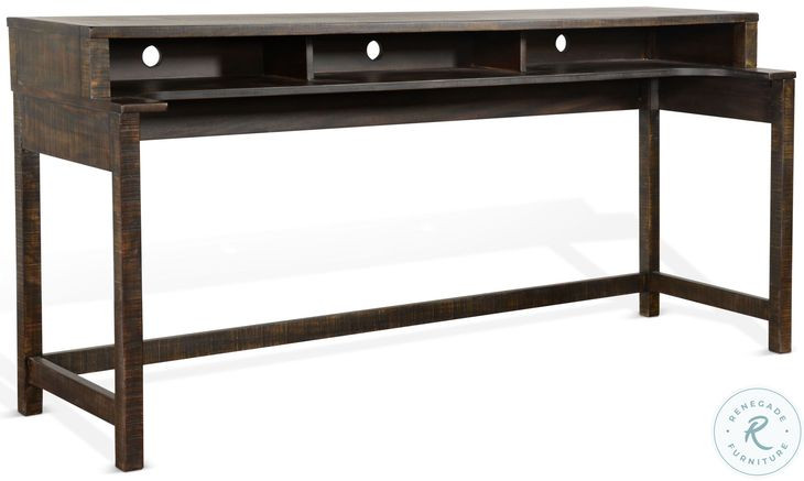 Autumn Echo Dark Brown 74" Rectangular Console Table with USB Charging