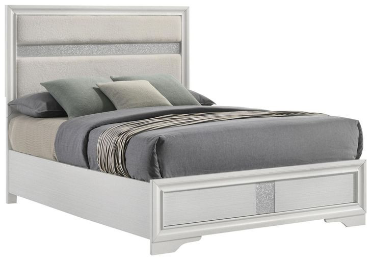 Miranda White Full Upholstered Panel Bed