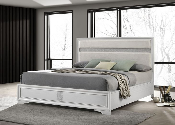 Miranda White California King Panel Bed