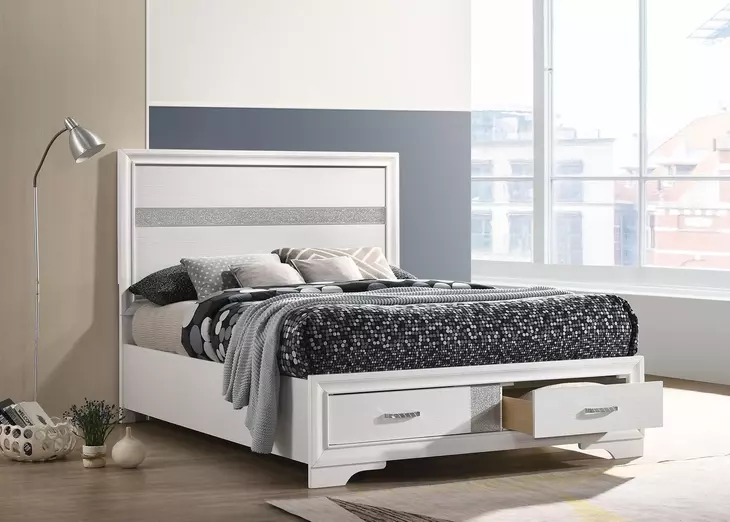 Miranda White Full Platform Storage Bed