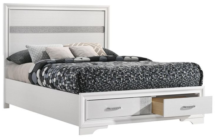 Miranda White Full Platform Storage Bed