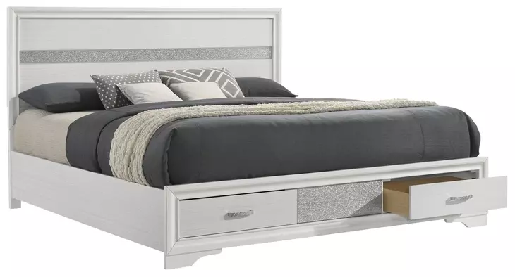 Miranda White King Panel Storage Bed