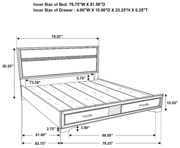 Miranda White King Panel Storage Bed