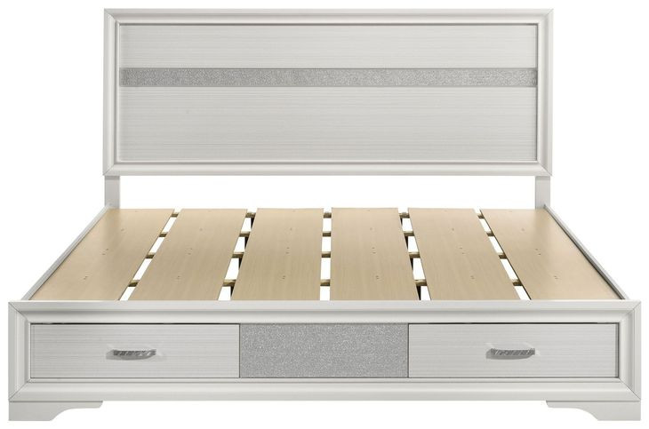 Miranda White California King Storage Panel Bed