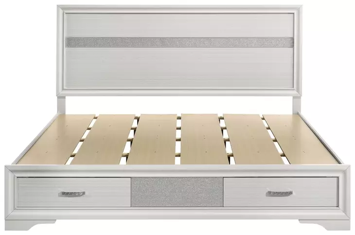 Miranda White California King Storage Panel Bed