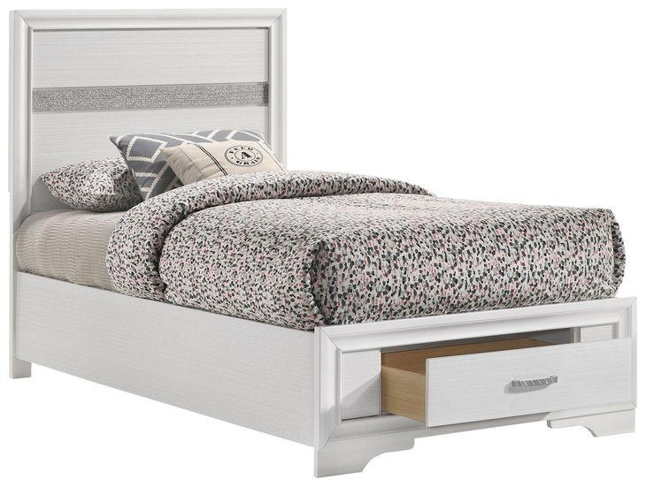 Miranda White Twin Platform Storage Bed