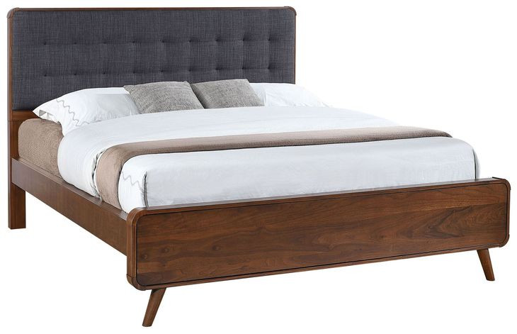 Robyn Light Ash and Gray California King Upholstered Platform Bed