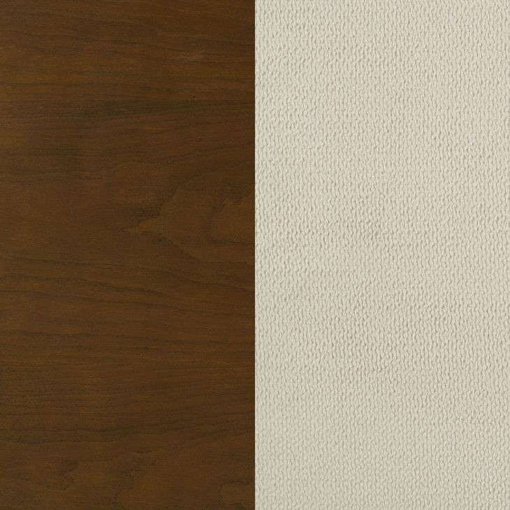 Garland Brown Cherry and Cream Queen Upholstered Panel Bed