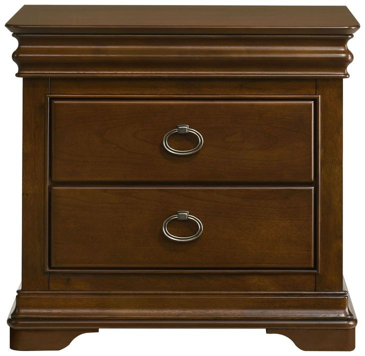 Garland Brown Cherry 3 Drawer Nightstand with USB Charging