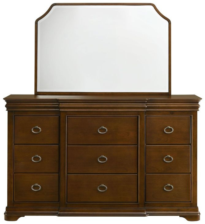 Garland Brown Cherry 11 Drawer Dresser with Mirror