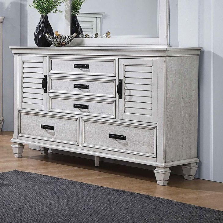 Franco Antique White Dresser