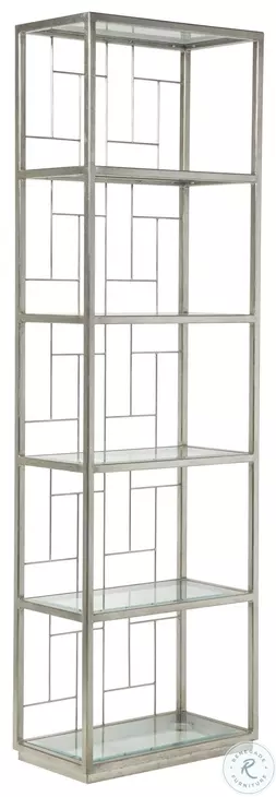Metal Designs Silver Leaf Mid Geo Slim Etagere