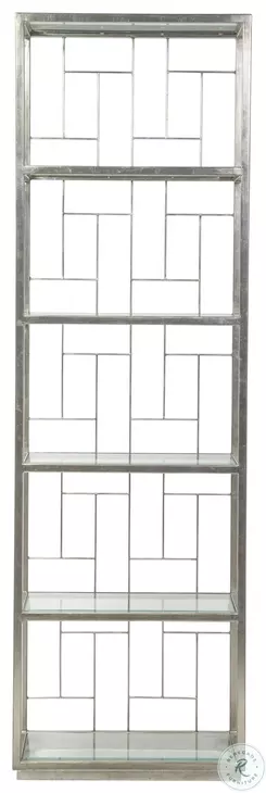Metal Designs Silver Leaf Mid Geo Slim Etagere