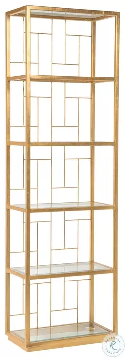 Metal Designs Gold Leaf Mid Geo Slim Etagere
