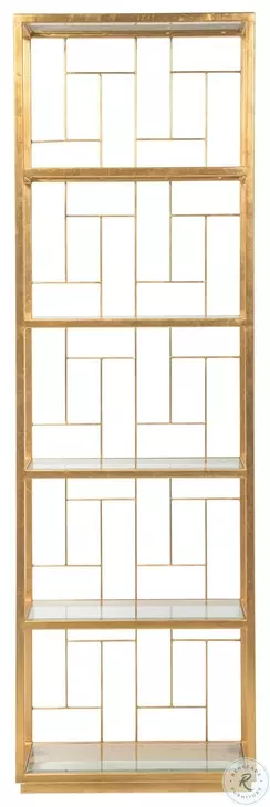 Metal Designs Gold Leaf Mid Geo Slim Etagere