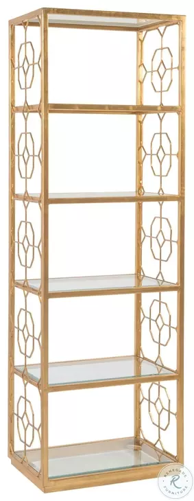 Metal Designs Gold Leaf Honeycomb Slim Etagere