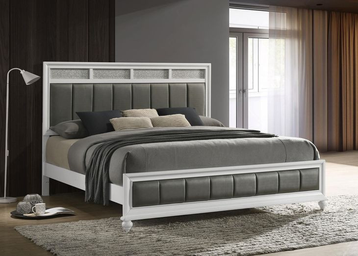 Barzini White King Panel Bed