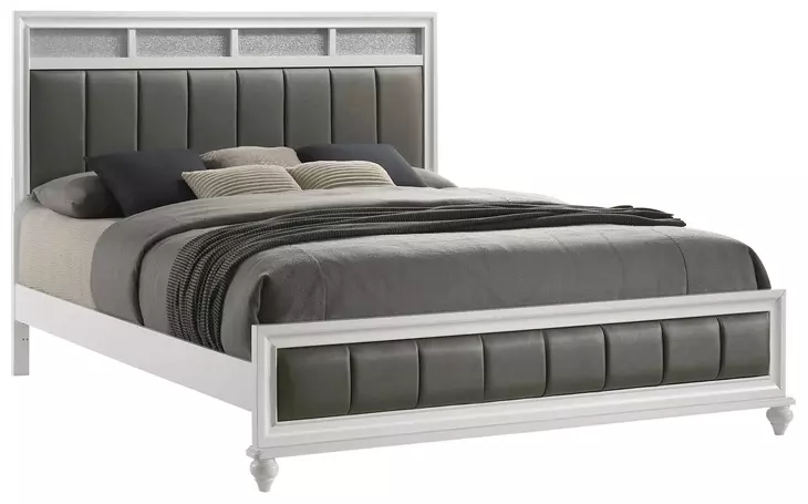 Barzini White King Panel Bed