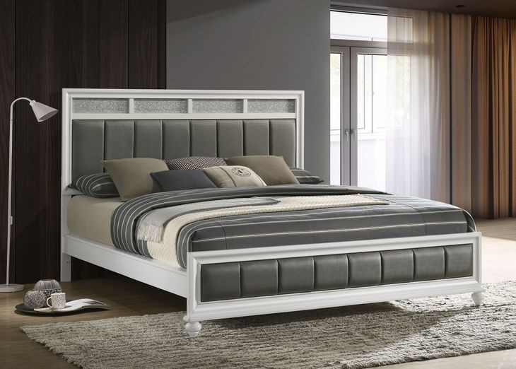 Barzini Gray California King Upholstered Panel Bed